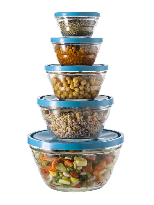 Set 5 lambada bowls l.blue lid