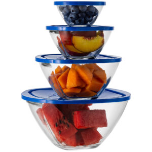 Set 4 magic bowls blue lid